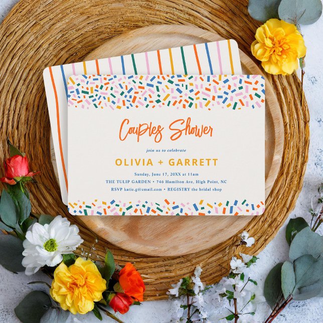 Festive Fun Modern Couples Shower Invitation (Creator Uploaded)