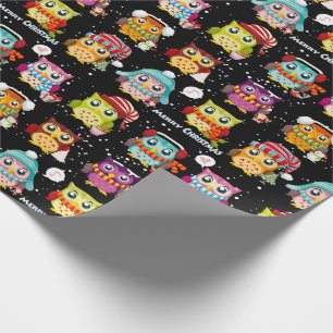 Festive & Fun Santa Owl Wrapping Paper