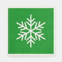 Festive Fun White Alpine Snowflake On Kelly Green
