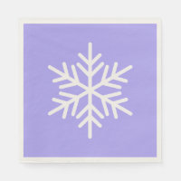 Festive Fun White Alpine Snowflake On Light Purple