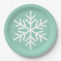 Festive Fun White Alpine Snowflake On Light Teal