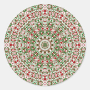 Festive Funky Boho Hippie Christmas Kaleidoscope Classic Round Sticker