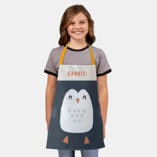 festive funny cute penguin personalised children's apron