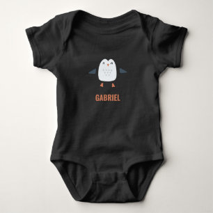festive funny cute penguin personalised childrens baby bodysuit