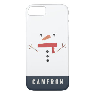 festive funny cute snowman personalised children's iPhone 8/7 case