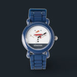 festive funny cute snowman personalised children's watch<br><div class="desc">festive funny cute snowman personalised children's design</div>