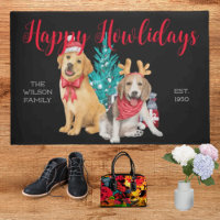 Festive funny happy dogs Happy Howlidays black lap