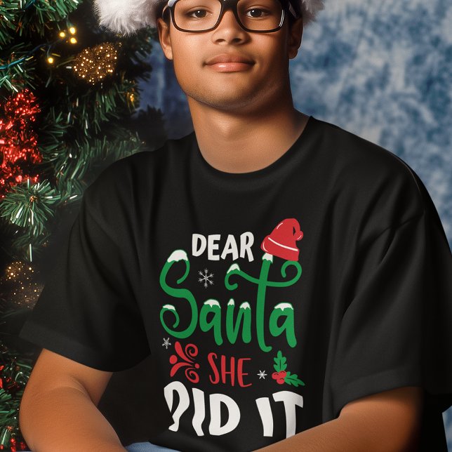 Festive Funny Red Green Santa Christmas Quote T-Shirt (Creator Uploaded)