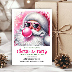 Festive Funny Santa Heart Glasses Christmas Invite