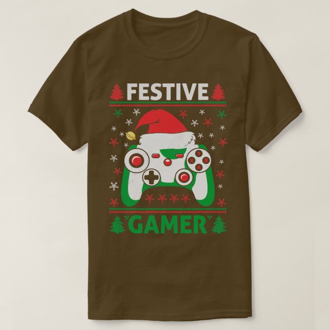 Festive Funny Ugly Sweater Game Controller Santa H (Design Front)