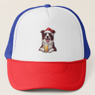 Festive Furry Grin Border Collie's Christmas Delig Trucker Hat