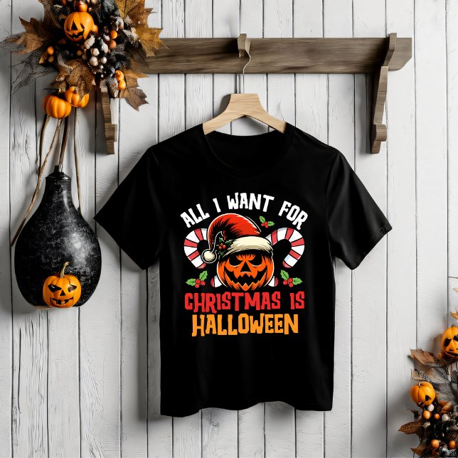 Festive Fusion Fun: Halloween Meets Christmas T-Shirt (Creator Uploaded)