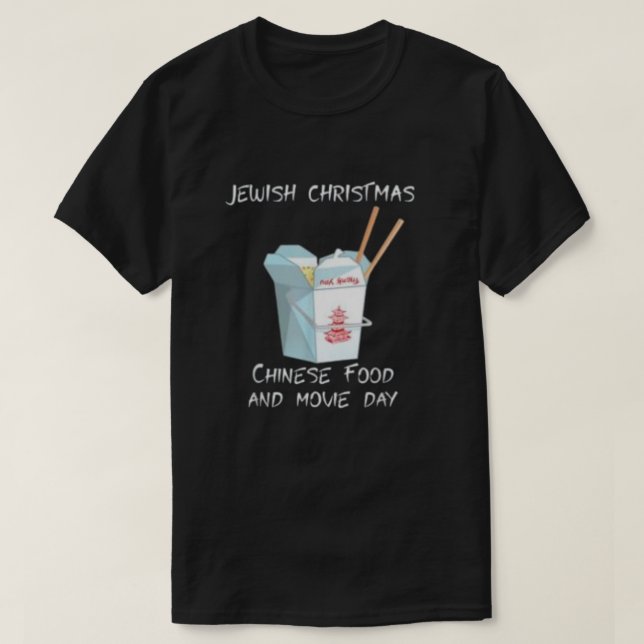 Festive Fusion Jewish Christmas Chinese Food  T-Shirt (Design Front)