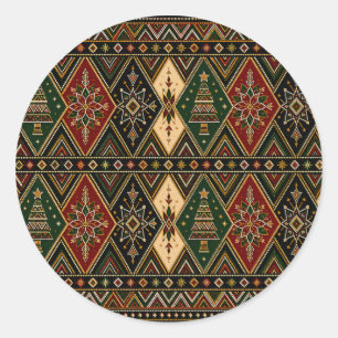 Festive Geometric Art Christmas Stickers