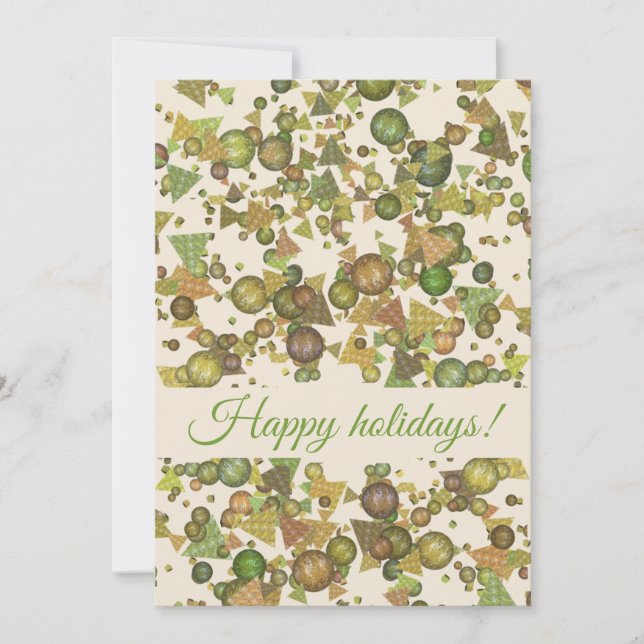 Festive Geometric Confetti Holiday Card (Front)