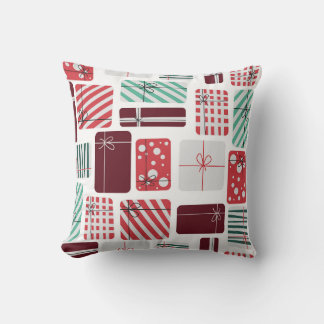 Festive Gift Boxes Seamless Pattern Cushion