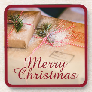 Festive gifts as Christmas motif Coaster