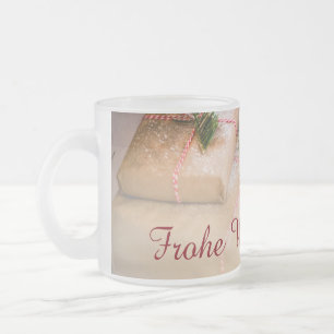 Festive gifts as Christmas motif Frosted Glass Coffee Mug