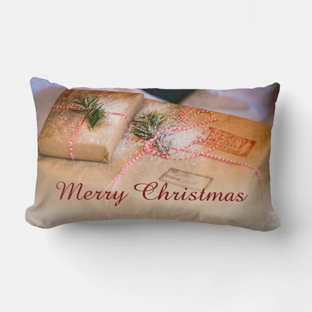 Festive gifts as Christmas motif Lumbar Cushion (Front)