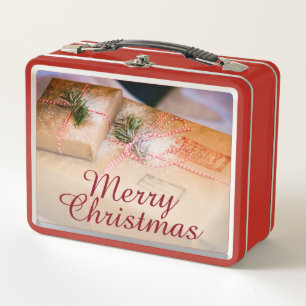 Festive gifts as Christmas motif Metal Lunch Box