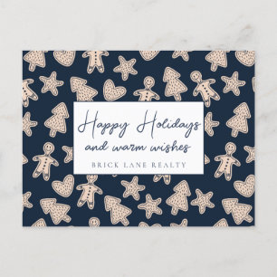 Festive Gingerbread Business Happy Holidays Holiday Postcard