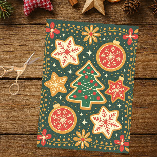 Festive Gingerbread Christmas Cookie Holiday  Tissue Paper