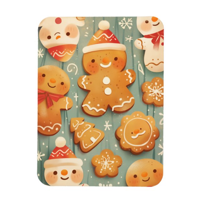 Festive Gingerbread Cookies Magnet (Vertical)