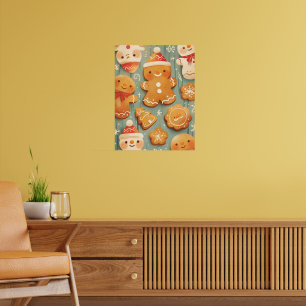 Festive Gingerbread Cookies Poster