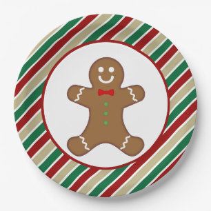 Festive gingerbread Holiday party Paper Plate