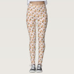 Festive Gingerbread House Pattern White Christmas Leggings<br><div class="desc">Add a festive accent to your outfit with these holiday leggings. They feature a watercolour Christmas pattern of a festive gingerbread house decorated with candy canes,  peppermints,  candies,  and more. These Christmas leggings will be perfect as a Christmas gift. Matching items are available.</div>