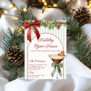 Festive Gingerbread Martini Holiday Open House Invitation
