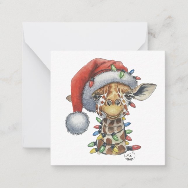 Festive Giraffe Flat Card (Front)