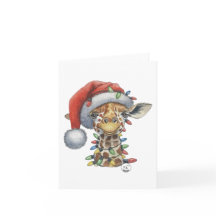 Festive Giraffe Greetings Card