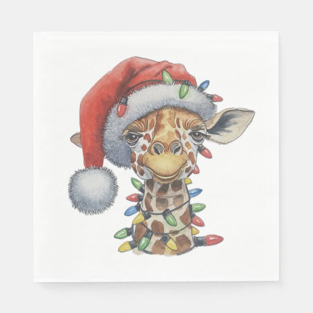Festive Giraffe Napkin (Front)