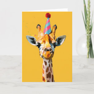 Festive Giraffe Party Greeting Card