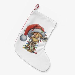 Festive Giraffe Small Christmas Stocking