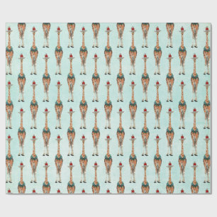 FESTIVE GIRAFFE Wrapping Paper