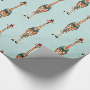 FESTIVE GIRAFFE Wrapping Paper