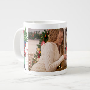 Festive Girl Christmas Illustration Photo Holiday Large Coffee Mug