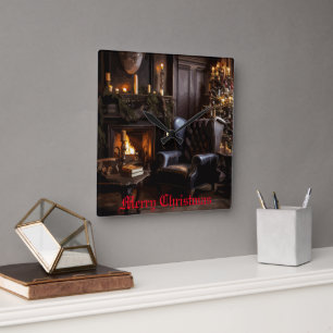 Festive Glow Square Wall Clock