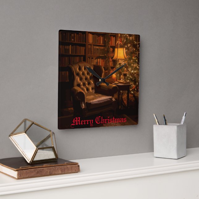 Festive Glow Square Wall Clock (Office)
