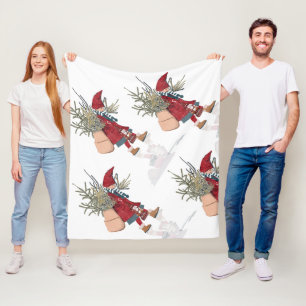 Festive Gnome Christmas Fleece Blanket – Cozy