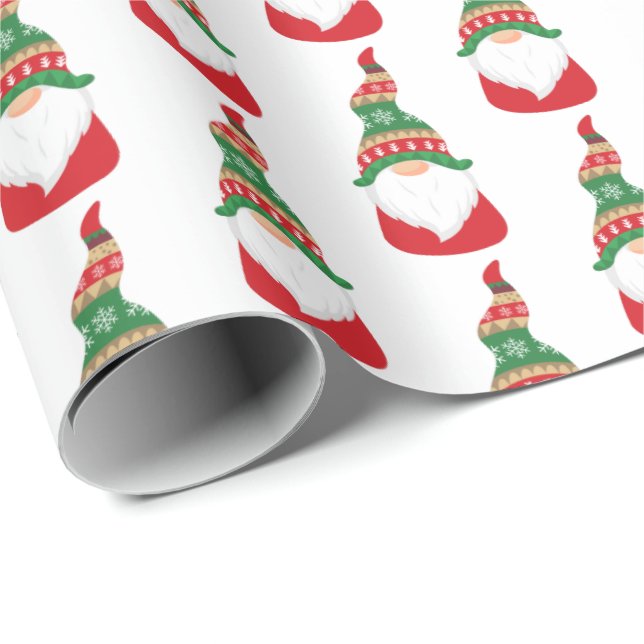 Festive Gnome Christmas Wrapping Paper (Roll Corner)