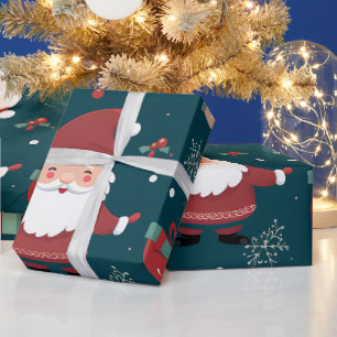 Festive Gnomie Love Heart Christmas Wrapping Paper