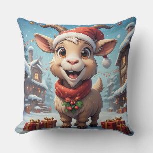 🎄 Festive Goat Christmas Theme For 2027 Goat Year Cushion