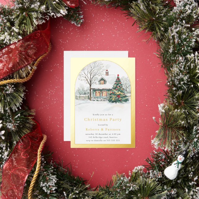 Festive Gold Foil Arch Christmas Party (Insitu)