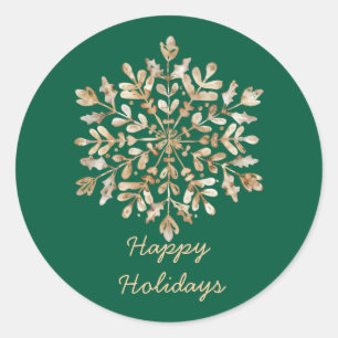 Festive Gold Snowflake Sticker
