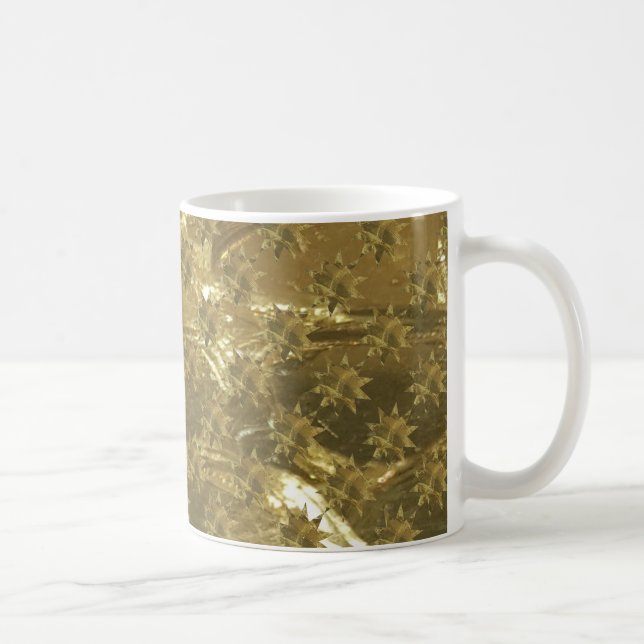 Festive Gold Stars Christmas Coffee Mug (Right)