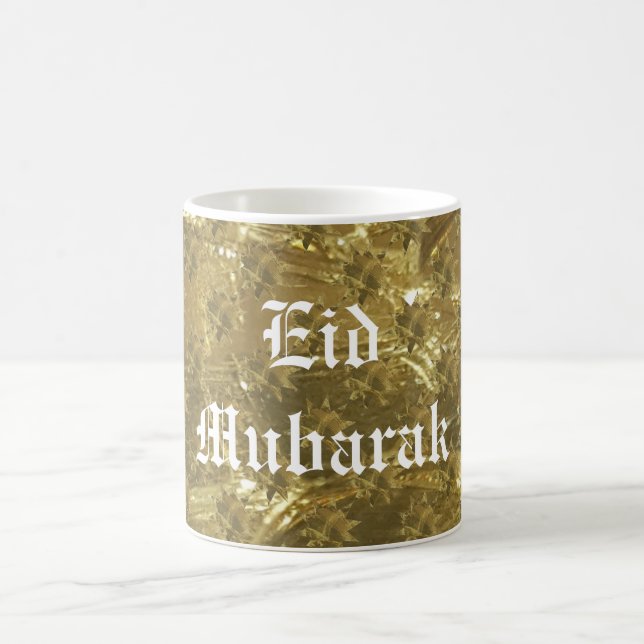 Festive Gold Stars Eid Mubarak Coffee Mug (Center)