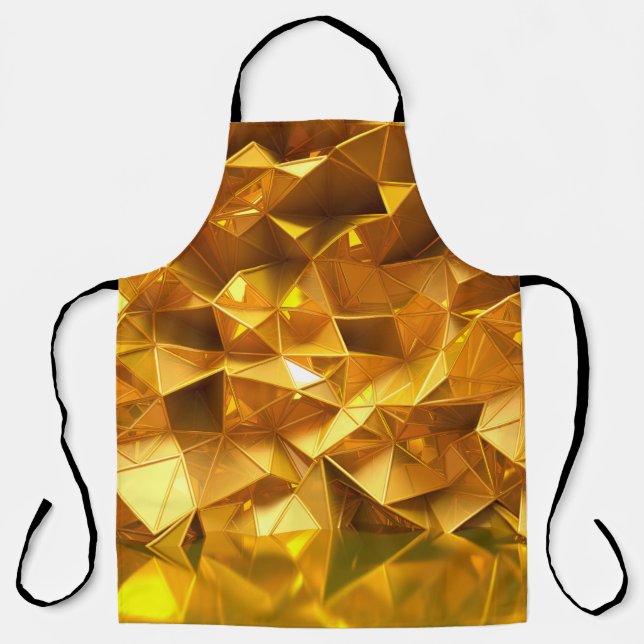 Festive golden background with triangles, bathroom apron (Front)